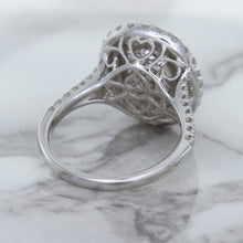 Load image into Gallery viewer, 3.75ct Oval Blue Sapphire Ring with Diamond Halo in 18K White Gold