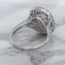 Load image into Gallery viewer, 3.75ct Oval Blue Sapphire Ring with Diamond Halo in 18K White Gold