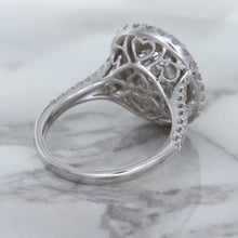 Load image into Gallery viewer, 3.75ct Oval Blue Sapphire Ring with Diamond Halo in 18K White Gold