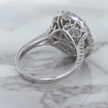 Load image into Gallery viewer, 3.75ct Oval Blue Sapphire Ring with Diamond Halo in 18K White Gold