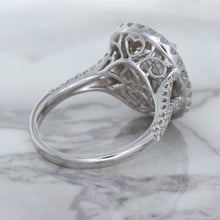 Load image into Gallery viewer, 3.75ct Oval Blue Sapphire Ring with Diamond Halo in 18K White Gold