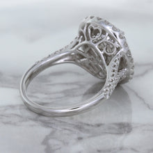 Load image into Gallery viewer, 3.75ct Oval Blue Sapphire Ring with Diamond Halo in 18K White Gold