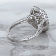 Load image into Gallery viewer, 3.75ct Oval Blue Sapphire Ring with Diamond Halo in 18K White Gold