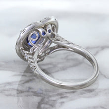 Load image into Gallery viewer, 2.07ct Heart Shape Blue Sapphire Ring with Sapphire and Diamond Halo in 18K White Gold