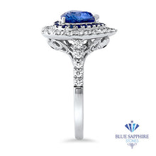 Load image into Gallery viewer, 2.39ct Heart Shape Blue Sapphire Ring with Sapphire and Diamond Halo in 18K White Gold