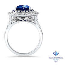 Load image into Gallery viewer, 2.39ct Heart Shape Blue Sapphire Ring with Sapphire and Diamond Halo in 18K White Gold