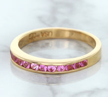 Load image into Gallery viewer, 0.35ctw Round Pink Sapphire Ring in 14K Rose Gold