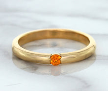 Load image into Gallery viewer, 0.10ct Round Orange Sapphire Ring in 14K Rose Gold