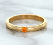 Load image into Gallery viewer, 0.10ct Round Orange Sapphire Ring in 14K Rose Gold
