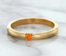 Load image into Gallery viewer, 0.10ct Round Orange Sapphire Ring in 14K Rose Gold