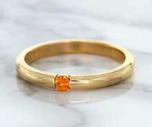 Load image into Gallery viewer, 0.10ct Round Orange Sapphire Ring in 14K Rose Gold