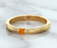Load image into Gallery viewer, 0.10ct Round Orange Sapphire Ring in 14K Rose Gold