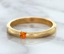 Load image into Gallery viewer, 0.10ct Round Orange Sapphire Ring in 14K Rose Gold