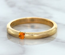 Load image into Gallery viewer, 0.10ct Round Orange Sapphire Ring in 14K Rose Gold
