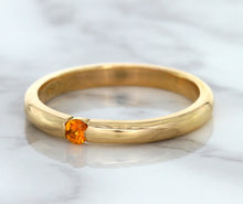 Load image into Gallery viewer, 0.10ct Round Orange Sapphire Ring in 14K Rose Gold