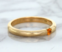 Load image into Gallery viewer, 0.10ct Round Orange Sapphire Ring in 14K Rose Gold