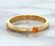 Load image into Gallery viewer, 0.10ct Round Orange Sapphire Ring in 14K Rose Gold