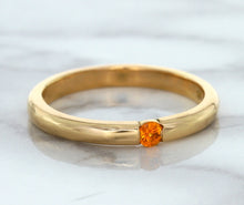 Load image into Gallery viewer, 0.10ct Round Orange Sapphire Ring in 14K Rose Gold