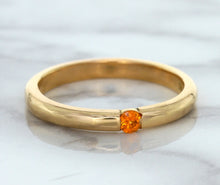 Load image into Gallery viewer, 0.10ct Round Orange Sapphire Ring in 14K Rose Gold