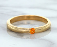 Load image into Gallery viewer, 0.10ct Round Orange Sapphire Ring in 14K Rose Gold