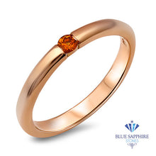 Load image into Gallery viewer, 0.10ct Round Orange Sapphire Ring in 14K Rose Gold