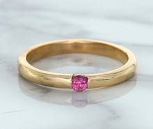 Load image into Gallery viewer, 0.10ct Round Pink Sapphire Ring in 14K Rose Gold