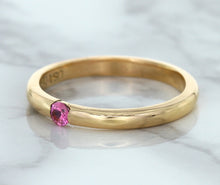 Load image into Gallery viewer, 0.10ct Round Pink Sapphire Ring in 14K Rose Gold