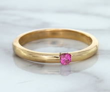 Load image into Gallery viewer, 0.10ct Round Pink Sapphire Ring in 14K Rose Gold