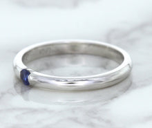 Load image into Gallery viewer, 0.10ct Round Blue Sapphire Ring in 18K White Gold