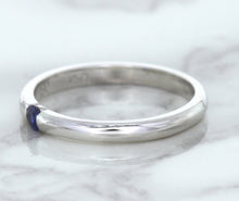 Load image into Gallery viewer, 0.10ct Round Blue Sapphire Ring in 18K White Gold