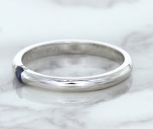Load image into Gallery viewer, 0.10ct Round Blue Sapphire Ring in 18K White Gold