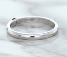 Load image into Gallery viewer, 0.10ct Round Blue Sapphire Ring in 18K White Gold