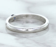 Load image into Gallery viewer, 0.10ct Round Blue Sapphire Ring in 18K White Gold