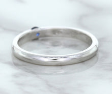 Load image into Gallery viewer, 0.10ct Round Blue Sapphire Ring in 18K White Gold