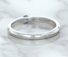 Load image into Gallery viewer, 0.10ct Round Blue Sapphire Ring in 18K White Gold