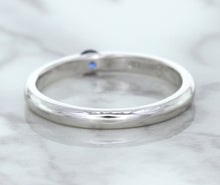 Load image into Gallery viewer, 0.10ct Round Blue Sapphire Ring in 18K White Gold