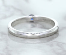 Load image into Gallery viewer, 0.10ct Round Blue Sapphire Ring in 18K White Gold