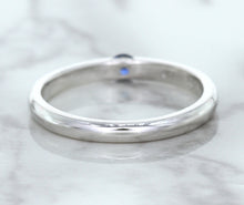 Load image into Gallery viewer, 0.10ct Round Blue Sapphire Ring in 18K White Gold