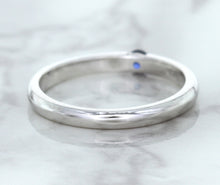 Load image into Gallery viewer, 0.10ct Round Blue Sapphire Ring in 18K White Gold