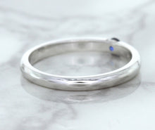 Load image into Gallery viewer, 0.10ct Round Blue Sapphire Ring in 18K White Gold
