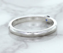 Load image into Gallery viewer, 0.10ct Round Blue Sapphire Ring in 18K White Gold