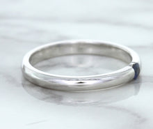 Load image into Gallery viewer, 0.10ct Round Blue Sapphire Ring in 18K White Gold