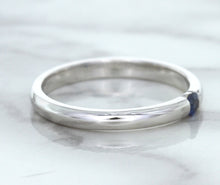 Load image into Gallery viewer, 0.10ct Round Blue Sapphire Ring in 18K White Gold