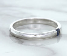 Load image into Gallery viewer, 0.10ct Round Blue Sapphire Ring in 18K White Gold
