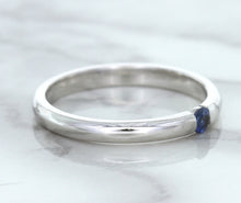 Load image into Gallery viewer, 0.10ct Round Blue Sapphire Ring in 18K White Gold