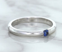Load image into Gallery viewer, 0.10ct Round Blue Sapphire Ring in 18K White Gold