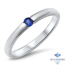 Load image into Gallery viewer, 0.10ct Round Blue Sapphire Ring in 18K White Gold