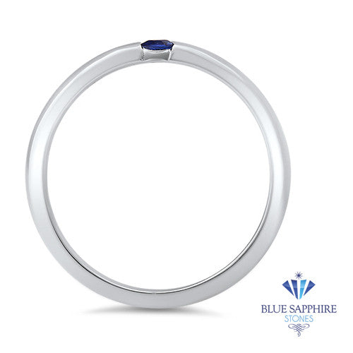 0.10ct Round Blue Sapphire Ring in 18K White Gold