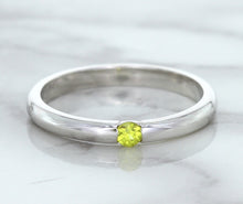 Load image into Gallery viewer, 0.10ct Round Yellow Sapphire Ring in 18K White Gold