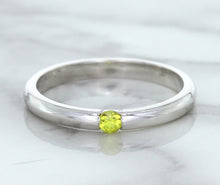 Load image into Gallery viewer, 0.10ct Round Yellow Sapphire Ring in 18K White Gold
